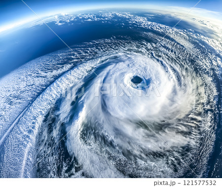 超上空から見た台風のイメージ素材 超上空から見た台風のイメージ素材 121577532