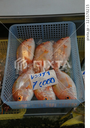 沖縄の魚市場で売られている魚 沖縄の魚市場で売られている魚 121578215