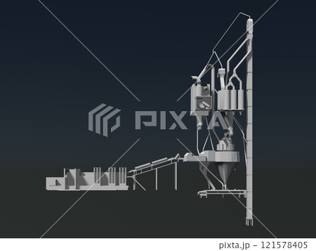 3D illustration of industrial project 121578405