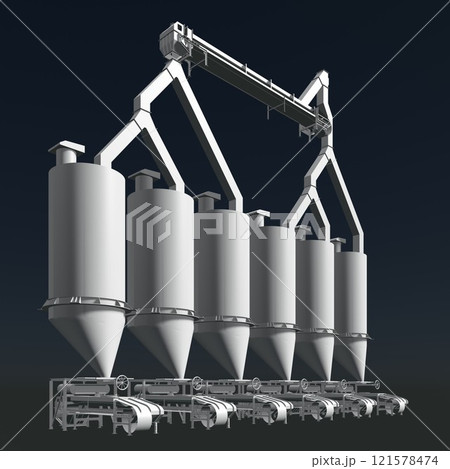 3D illustration of industrial project 3D illustration of industrial project 121578474