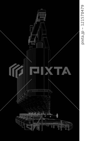 3D illustration of industrial project 121578479