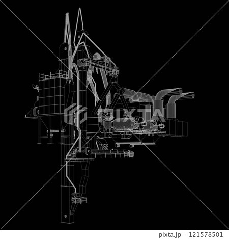 3D illustration of industrial project 121578501