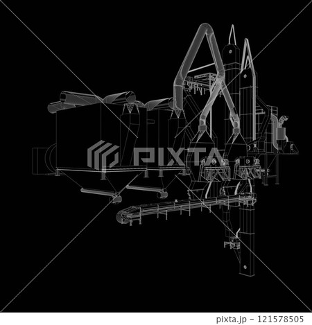 3D illustration of industrial project 3D illustration of industrial project 121578505