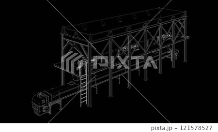 3D illustration of industrial project 121578527