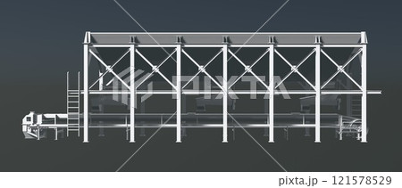 3D illustration of industrial project 121578529