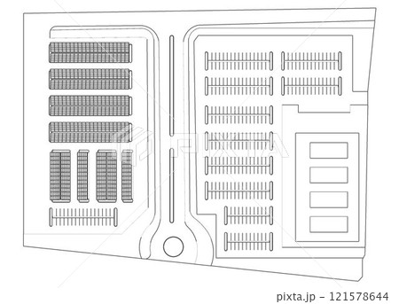 3D illustration of parking and carport 3D illustration of parking and carport 121578644