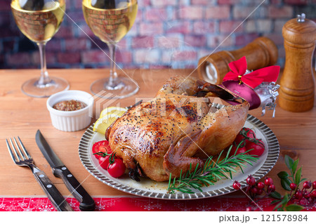 ローストチキン 鶏の丸焼き ローストチキン 鶏の丸焼き 121578984
