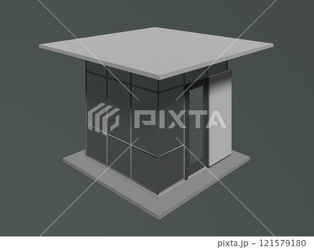 3D illustration of security booth 3D illustration of security booth 121579180