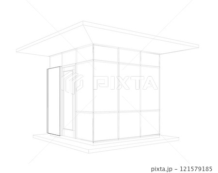 3D illustration of security booth 121579185