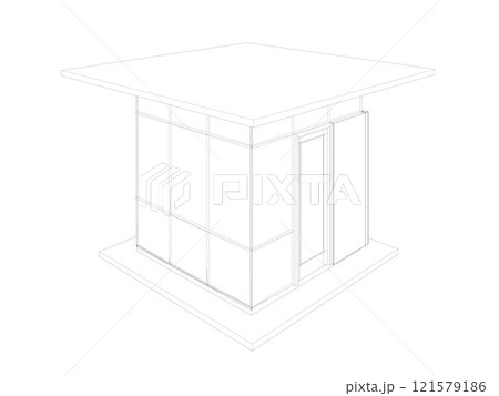 3D illustration of security booth 121579186
