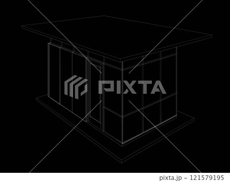 3D illustration of security booth 3D illustration of security booth 121579195