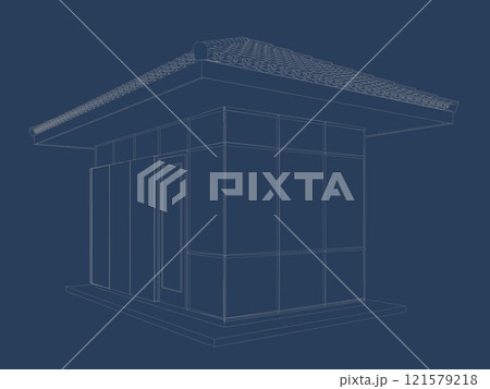 3D illustration of security booth 121579218