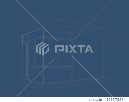 3D illustration of security booth 121579224