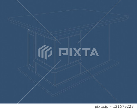 3D illustration of security booth 121579225