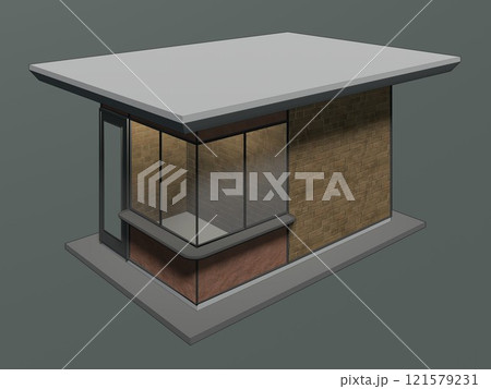 3D illustration of security booth 3D illustration of security booth 121579231