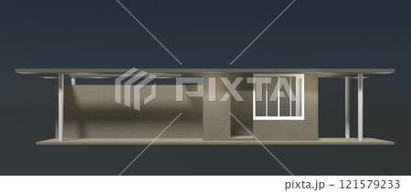 3D illustration of security booth 121579233