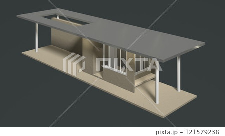 3D illustration of security booth 3D illustration of security booth 121579238