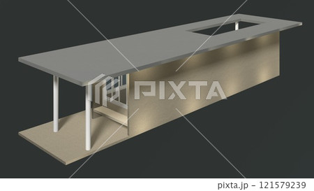 3D illustration of security booth 121579239