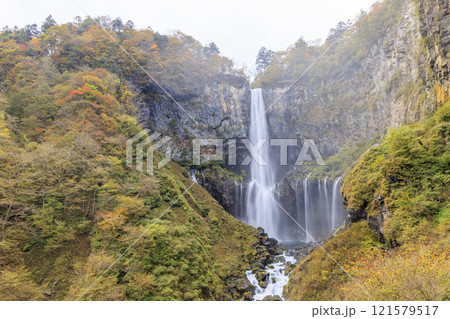紅葉に映える華厳の滝 奥日光 紅葉に映える華厳の滝 奥日光 121579517