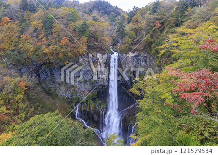 紅葉に映える華厳の滝 奥日光 121579534
