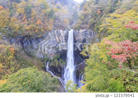 紅葉に映える華厳の滝 奥日光 121579541