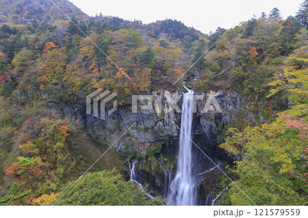 紅葉に映える華厳の滝 奥日光 121579559