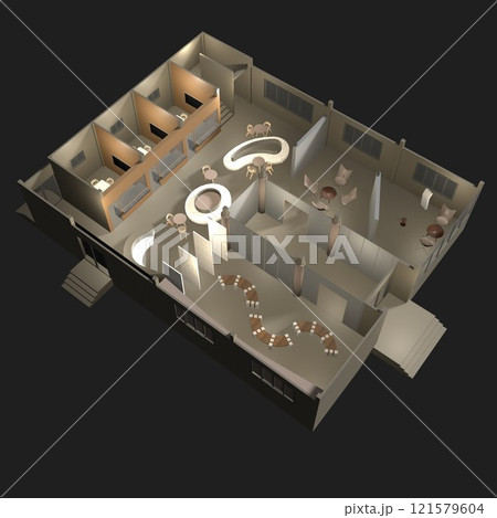 3D illustration of building project 121579604