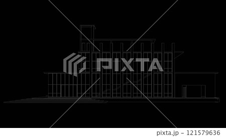 3D illustration of building project 3D illustration of building project 121579636