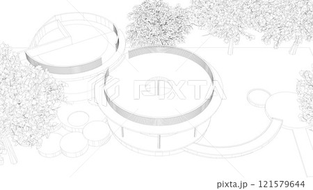 3D illustration of building project 121579644