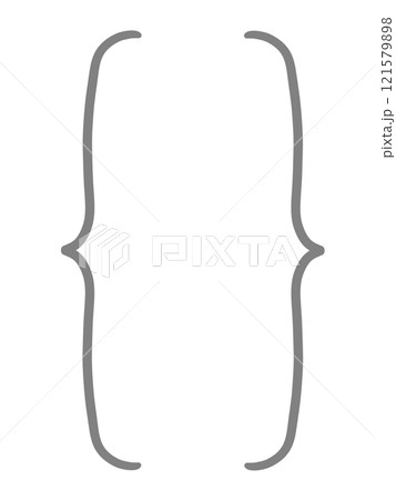 手描きの中括弧(グレー) 手描きの中括弧(グレー) 121579898