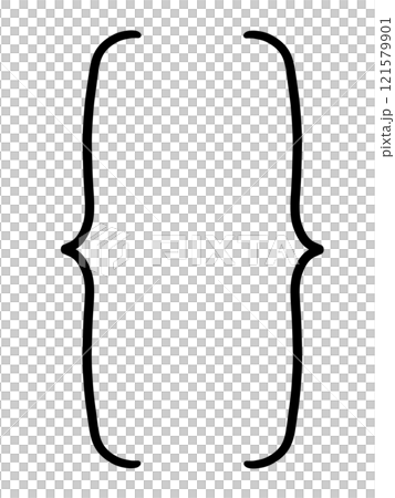 Hand-drawn black braces 121579901