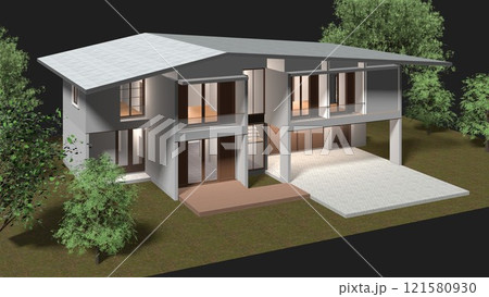 3D illustration of residential project 121580930