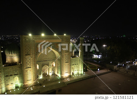 the night show is token place in The Registan, it was the heart of the city of Samarkand of the Timurid Empire, now it becomes the famous tourist spot. 121581121