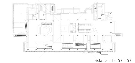 3D illustration of building project 121581152