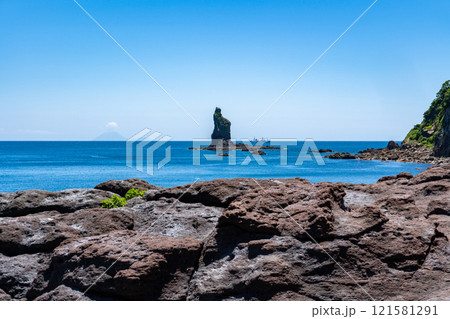 火之神公園から見る立神岩（枕崎市） 121581291
