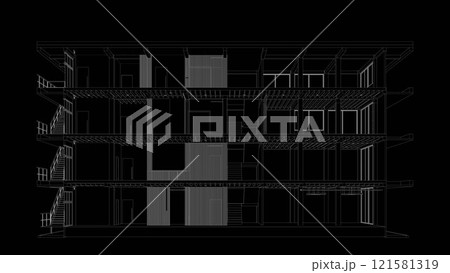 3D illustration of building structure 3D illustration of building structure 121581319