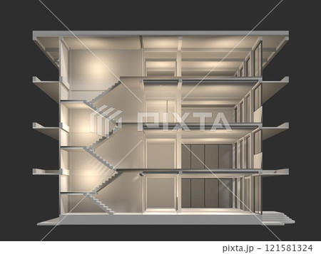 3D illustration of building structure 121581324