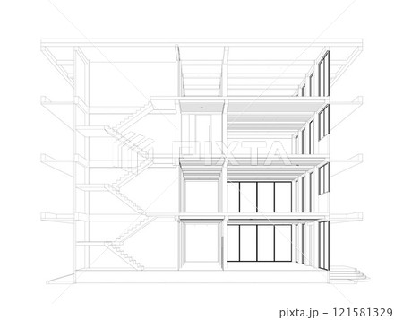 3D illustration of building structure 121581329