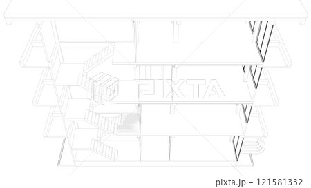 3D illustration of building structure 3D illustration of building structure 121581332