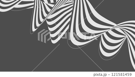 The composition of light wavy lines on a dark background. Template for posters, covers, packaging, postcards, textures and backgrounds The composition of light wavy lines on a dark background. Template for posters, covers, packaging, postcards, textures and backgrounds 121581459
