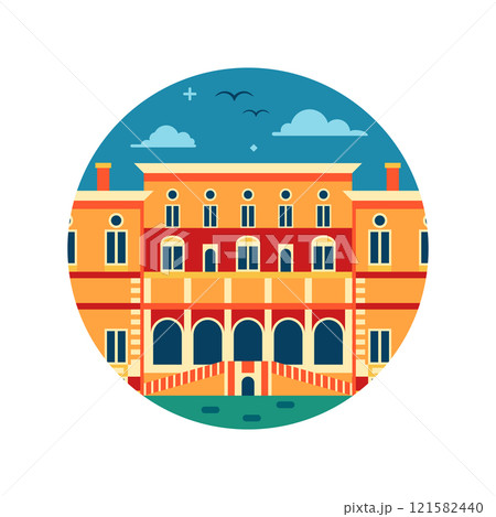 Borghese Gallery Building in Flat Design 121582440