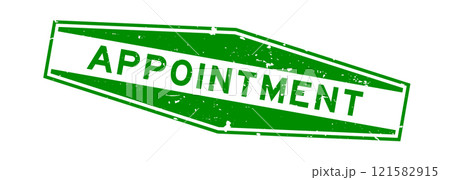 Grunge green appointment word hexagon rubber seal stamp on white background Grunge green appointment word hexagon rubber seal stamp on white background 121582915