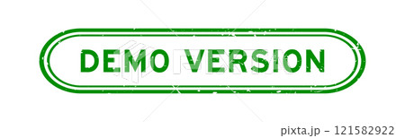 Grunge green demo version word rubber seal stamp on white background Grunge green demo version word rubber seal stamp on white background 121582922