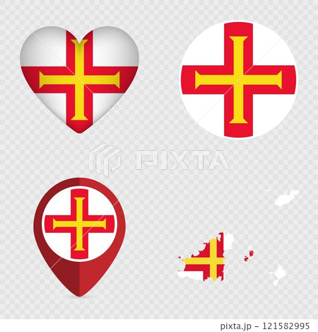 Guernsey Flag Icons Pack. Vector illustration. 121582995