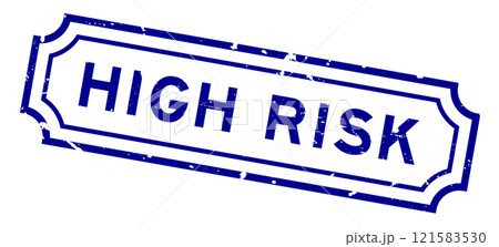 Grunge blue high risk word rubber seal stamp on white background Grunge blue high risk word rubber seal stamp on white background 121583530