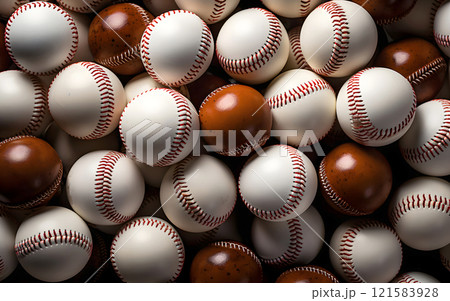 large set of baseballs. equipment and sports item 121583928
