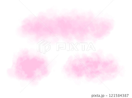 フワフワの絵の具のにじみテクスチャ ピンク 121584387