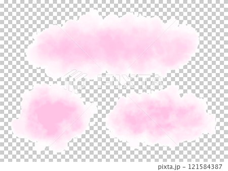 フワフワの絵の具のにじみテクスチャ ピンク 121584387