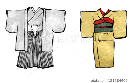 金と銀の着物 121584405