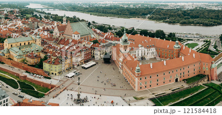 Old city in Warsaw, panoramic view, travel destinations European concept 121584418